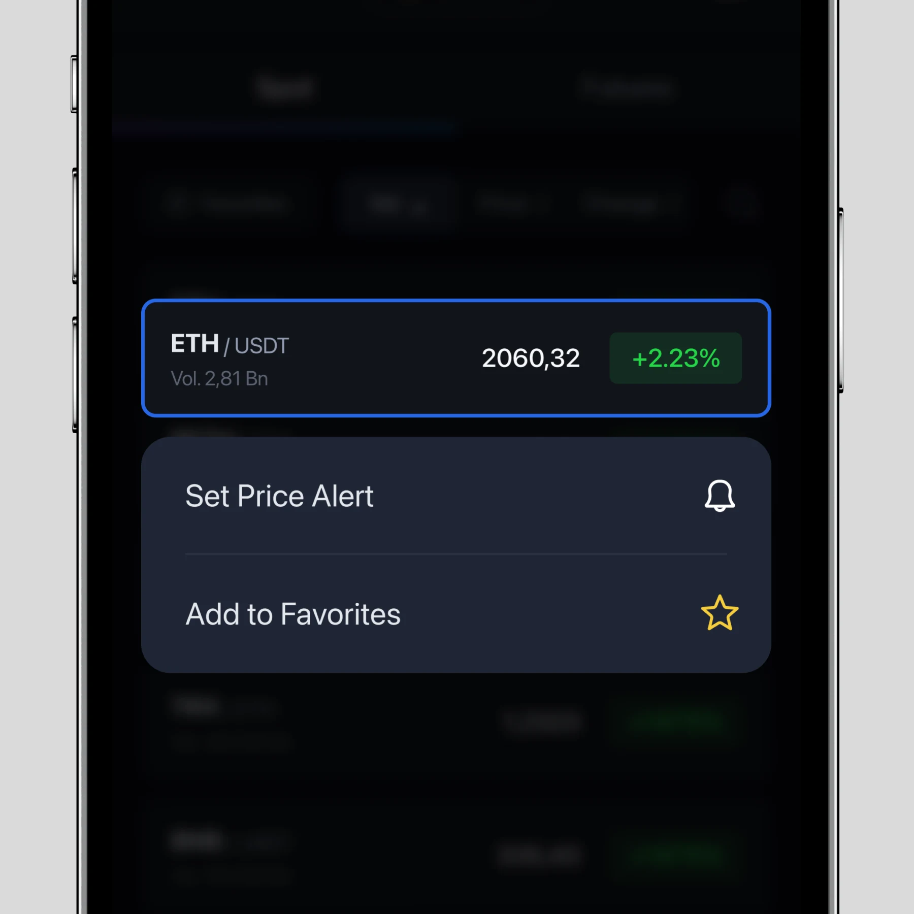 BuyCrypt — market quick actions